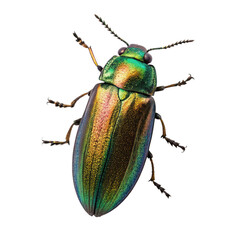metallic wood-boring beetle on a transparent background