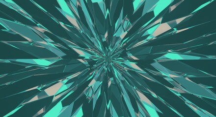 Angular Light Shards: Prismatic Abstract Illustration with Holographic Teal