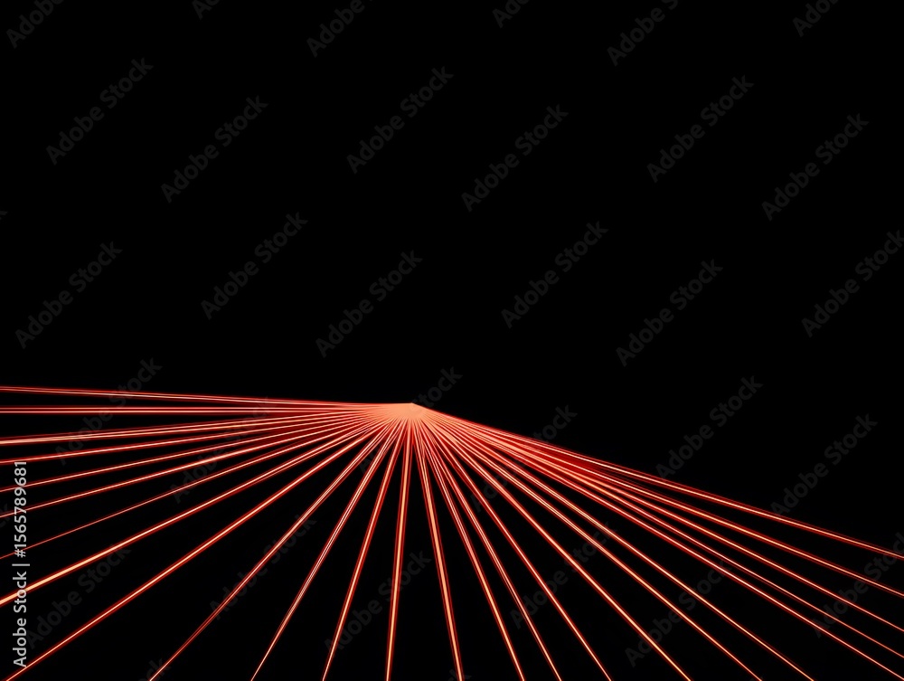 Poster a mesmerizing display of laser beams converge, creating a vivid pattern of light against a stark dim