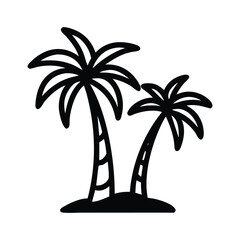 Obraz premium Simple Palm Trees Icon
