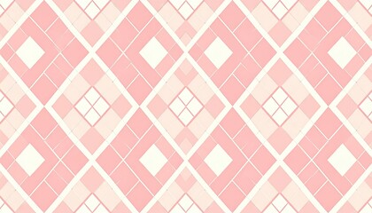 Repeating Diamond Lattice Pattern in Soft Blush and Cream Tones on a White Background