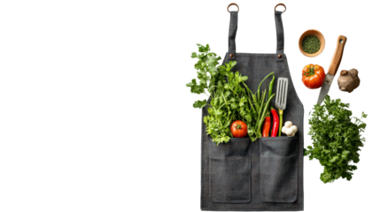 Gardening apron with front pockets, Transparent background, PNG file Prompter Creative