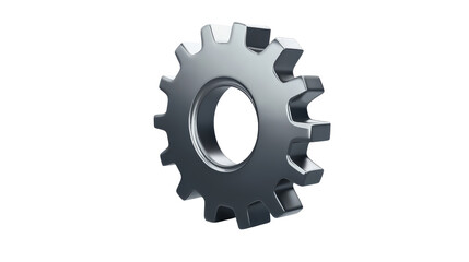 Gear settings icon with subtle depth effect, Transparent background, PNG file