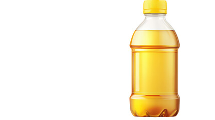 Glass bottle of vegetable oil Transparent background, PNG file