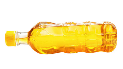 Glass bottle of vegetable oil Transparent background, PNG file