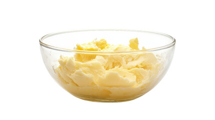 Glass bowl with beaten eggs Transparent background, PNG file