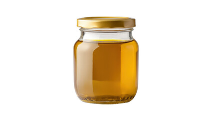 Glass jar of olive oil Transparent background, PNG file
