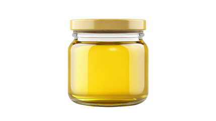 Glass jar of olive oil Transparent background, PNG file