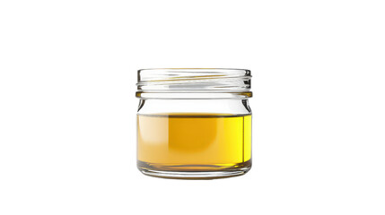 Glass jar of olive oil Transparent background, PNG file