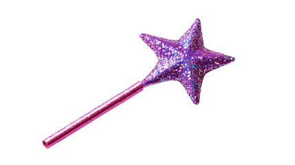 Glittery star wand for kids' festivals, Transparent background, PNG file
