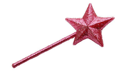 Glittery star wand for kids' festivals, Transparent background, PNG file