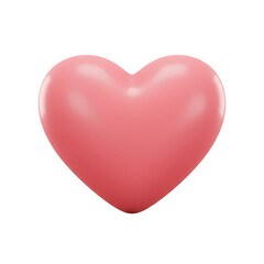 3D Pink Heart Isolated on Black Background