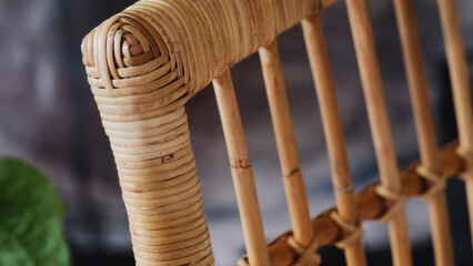 Bamboo chair details showcasing craftsmanship and design in a modern interior setting.