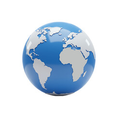 Naklejka premium Blue World Globe on Black Background