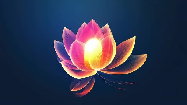 Abstract Lotus Flower Logo Animation with Overlapping Petals – Elegant Motion Design