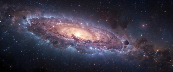 Fototapeta premium Fantasy Galaxy with Magical Nebula and Stars – Surreal Cosmic Space Background