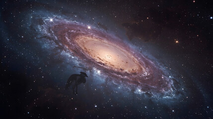 Obraz premium Fantasy Galaxy with Magical Nebula and Stars – Surreal Cosmic Space Background