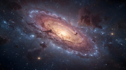 Fototapeta premium Fantasy Galaxy with Magical Nebula and Stars – Surreal Cosmic Space Background