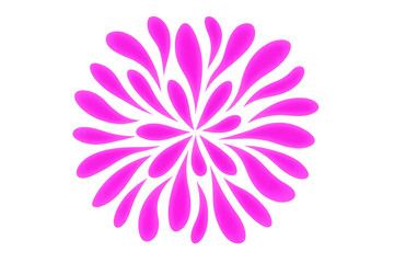 Fototapeta premium Pink liquid splashing, forming delicate flower-like pattern, spreading graceful curves against transparent backdrop, embodying vibrant freshness