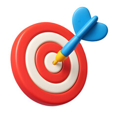 Target with blue dart hitting bullseye

