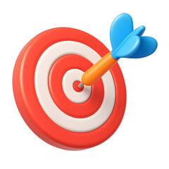 Target with blue dart hitting bullseye

