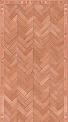 Fototapeta premium Rustic Terracotta Floor Tile With Herringbone Pattern Border Creating Detailed Textural Design
