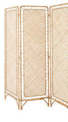 Natural bamboo room divider used to create privacy in a cozy living space with a warm ambiance and...