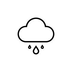 Minimal Cloud Icon with Droplet Below