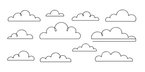 Minimal Cloud Outline Vector in Clean Line Style