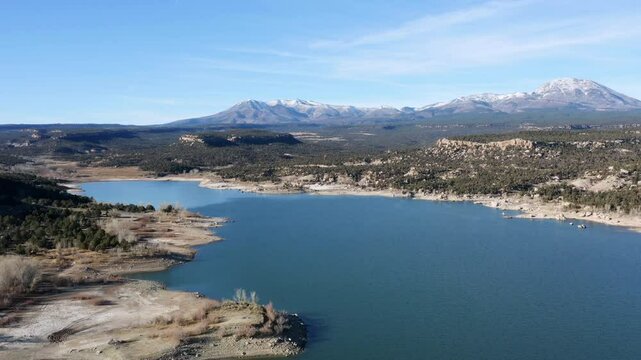 Aerial view of Recapture Reservoir near Blanding, Utah. 