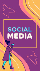Modern Neon Video Template for Social Media with Text Area and Face Placeholder