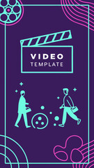 Modern Neon Video Template for Social Media with Text Area and Face Placeholder