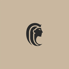 Sphinx head logo in bold and simple silhouette style.