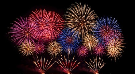 4th of July fireworks Spectacular Fireworks Display A Night Sky Illuminated with Colorful Explosions