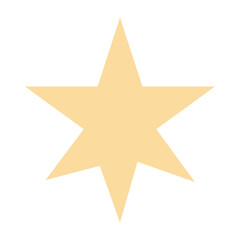 2D illustration of a golden five-pointed star, suitable for awards, decorations, celebrations, achievements, and festive or holiday themes.