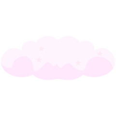 2D illustration of a soft pink cloud with little stars, ideal for dreamy, bedtime, fantasy, or children’s storybook illustrations.