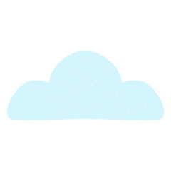 2D illustration of a light blue fluffy cloud with subtle dots, great for sky scenes, peaceful themes, or children’s graphic designs.
