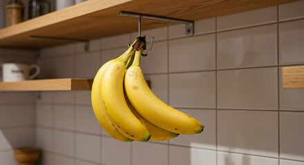 Bananas Hanging Under Kitchen Cabinet