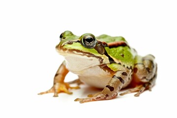 frog closeup on white isolated, white background
