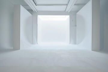 Pixel Perfect Image of a White Room with a White Backdrop and a Light on it