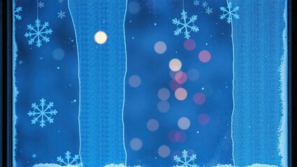 copy space for text background Christmas Frozen Window with Snowflake Patterns concept