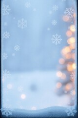 copy space for text background Christmas Frozen Window with Snowflake Patterns concept
