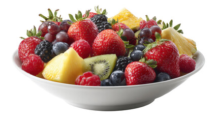 A bowl brimming with colorful fruit salad