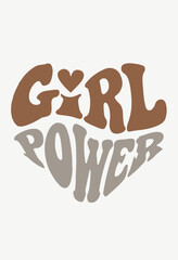 Bold Heart Shaped Graphic Design Featuring Girl Power.eps