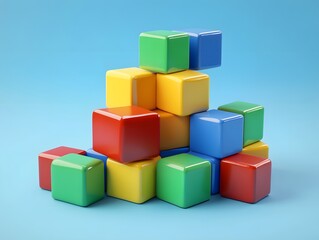 Colorful Cube Stack: A playful stack of vibrant cube offers endless possibilities and encourages creative problem-solving.