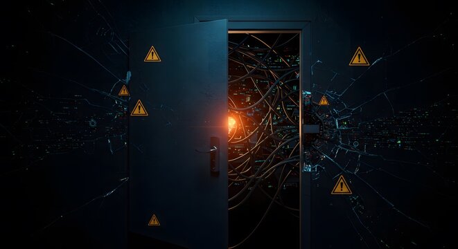 Breached Server Room: A Digital Fortress Under Siege