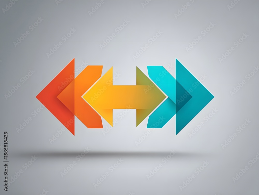 Aufkleber arrow transformation: a vibrant composition of colorful arrows in dynamic arrangements symbolizing p