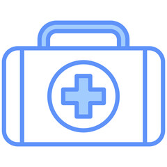 Obraz premium First Aid Outline Blue Color Icon