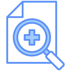 Diagnosis Outline Blue Color Icon