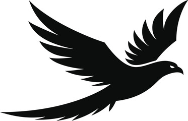 Fototapeta premium black-and-white-vector-silhouette-of-a-bird-in-fli (2)_processed.eps